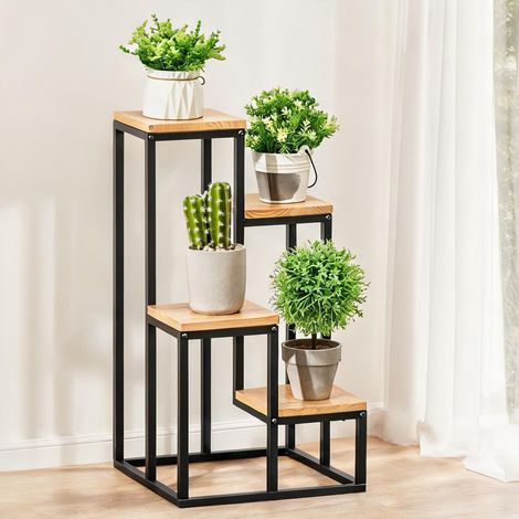 Porte-plantes Support à plantes 4 niveaux étagère pour pots (1/5)