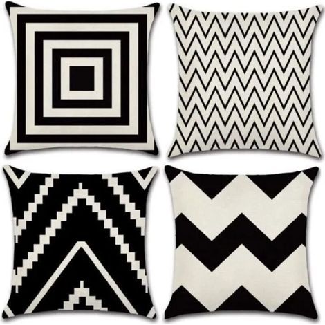 Housse de Coussin Géométrique Motif Taie d'oreiller pour Canapé Maison Salon Chambre Décoration D'intérieur,45x45cm (1/4)
