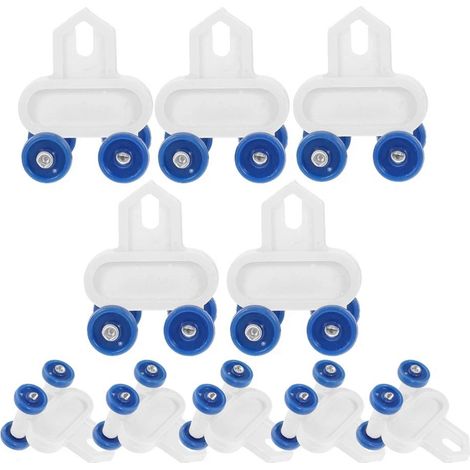 30-teiliges Set bestehend aus Schienenrollen, geraden Schienen, Führungsschienen, Rädern, Laufrollen, Doppelrädern, Vierrädern, Schienenzubehör, Haken und Rädern (1/5)