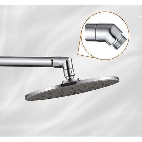 2 pièces - Adaptateur pour pommeau de douche - Accessoires pour pommeau de douche - Pommeau de douche universel - G1/2 - Connecteur pour bras de douchette - cuivre - adaptateur 135 - argent (1/5)