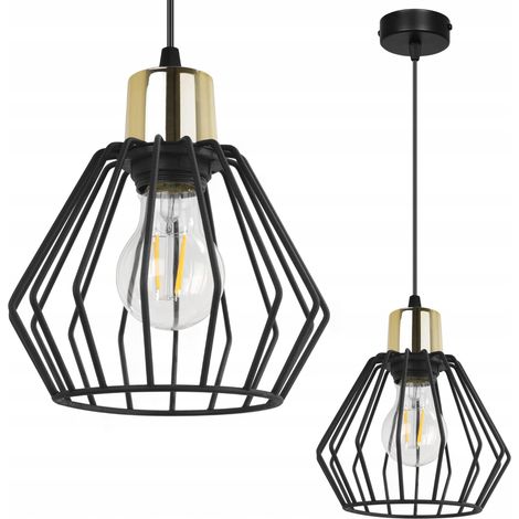 Hängelampe, Deckenleuchter, Drahtschirm, LED