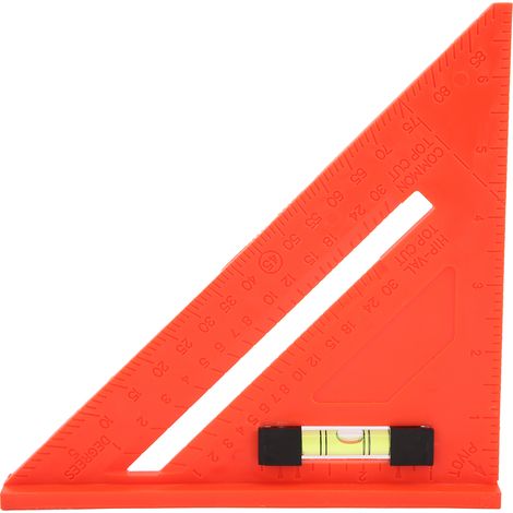 Équerre de menuisier en plastique rouge 45 degrés 18 cm pour mesure de bois et traçage (1/5)