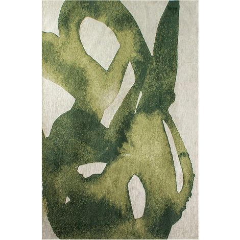 Tapis intérieur extérieur vert jacquard antidérapant - 240 x 340 cm (1/5)