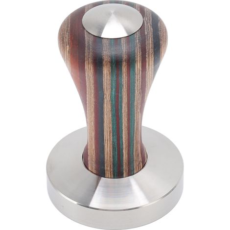 Bunter Kaffeestampfer aus Holz mit Edelstahlfuß, Pulverhammer für Kaffeezubehör, 58 mm (1/5)