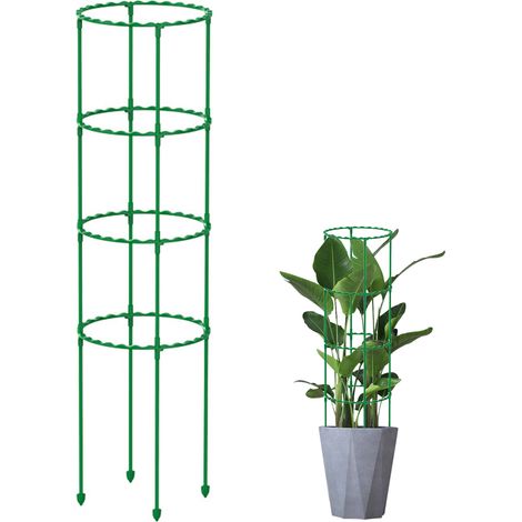 Support Cage de Plantes Modulable en ABS Vert - Hauteur et Diamètre Adjustables avec 5 Embouts (1/5)