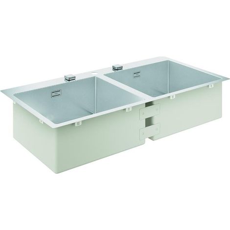 Grohe - Spülbecken K800 mit automatischem Ablauf, 102x56 cm, gebüsteter Edelstahl 31585SD1 (1/5)