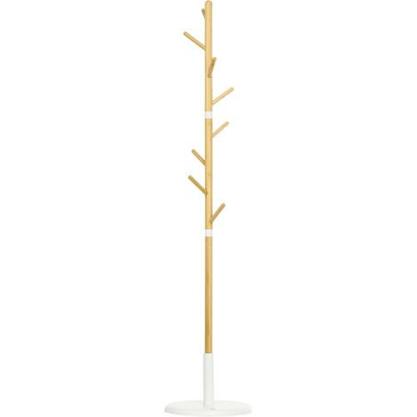 BUNTHAUS Portemanteau sur pied portant à vêtements vestiaire 8 patères meuble d'entrée pour vêtements chapeaux entrée