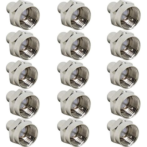 15 Pcs Connecteur coaxial 75 Ohms type F mâle,terminaison capuchon,extrémités résistance,protection couvercle,capuchons étanches à la poussière,connecteur coaxial pour antenne satellite FM TV (1/5)