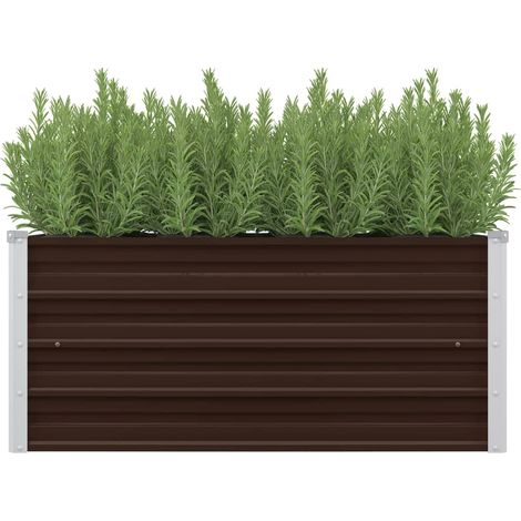 Garten-Hochbeet Braun 100 x 40 x 45 cm Verzinkter Stahl CFW324526 (1/5)