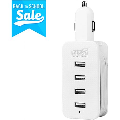 Adaptateur Allume-Cigare - Chargeur Voiture 4 Ports USB - Compatible Charge Rapide - Pour Smartphone Tablette - 1 Pièce (1/5)