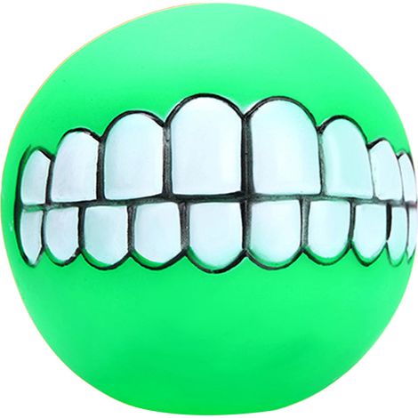 Balle Grincement Chien Sourire Iridescent 6,4 cm TPR - Jouet Dentaire Interactif Avec Friandise - Rebondissante (1/2)