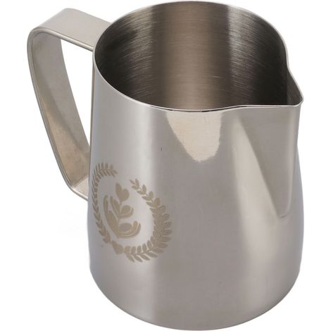 Tasse à café décorative de 350 ml avec bec verseur pointu, en acier inoxydable 304, couleur argent, idéale pour un usage domestique. (1/5)