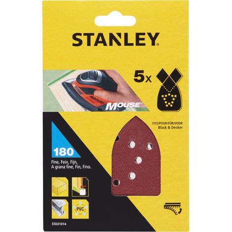 PIRANHA STANLEY STA31014 (X31014) 5 FOGLI VELCRO PER MOUSE GR.180- STANLEY- 1,0 confezione