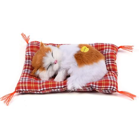 Peluche Chat Mignon avec Bruit Doux, Doudou Nuit pour Enfants, Décoration Chambre (Couleur Crème) (1/5)