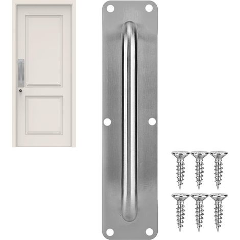 Poignée de Porte, Poignee de Porte Extérieure pour la Porte de Grange Coulissante, Salle de Bain, 280mm x 65mm (Carré L) (1/5)