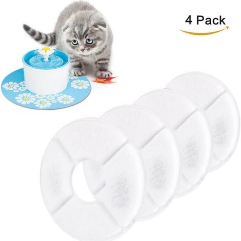 4 pièces filtre charbon actif, pour fontaine à fleurs, remplacement compatible Flower Fountain, diamètre 12,5 cm, hauteur 0,5 cm
