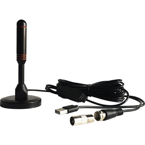 Antenne de Base à Ventouse amplifiée HDTV numérique d'intérieur, Prise en Charge 4K HD VHF UHF avec amplificateur de Signal d'amplificateur de commutateur (1/5)