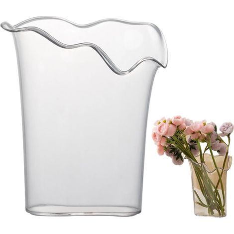 Vase à Fleurs en Acrylique Transparent Vase Clair avec Design Florale Décoration Moderne pour Bureau, Table de Mariage, Chambre, Étagère ou Bibliothèque (1/5)