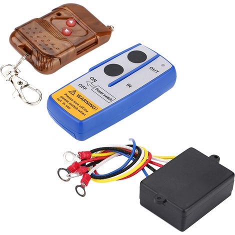 Kit de télécommande sans fil universelle 12 V 50 pi pour treuil de voitures et camions (1/5)