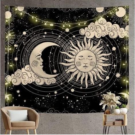KZQ 150 x 130 cm Sonne, Sonnenuntergang, Wald, Baum, Wandteppich, Wandbehang, Bettwäsche, Wandteppich, Naturlandschaftsmuster, Druck, Stranddecke für Schlafzimmer, Wohnzimmer, Wohnheim (1/4)