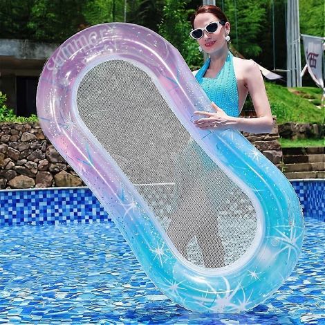Bouée gonflable à paillettes dégradées, matelas gonflable d'été pour piscine, lac ou plage (1/5)