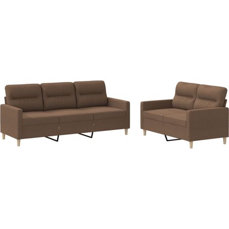Maison Exclusive - Set di Divani 2 pz con Cuscini Marrone in Tessuto