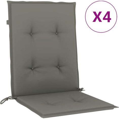 Coussins de chaise à dossier bas lot de 4 gris foncé mélangé (1/5)