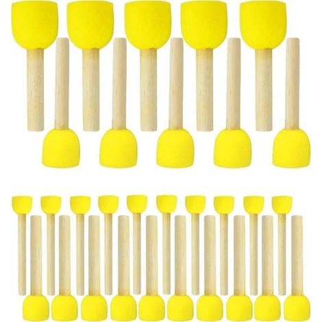 30 pinceaux ronds en éponge pour loisirs créatifs, peinture, céramique, 4 tailles (1/5)