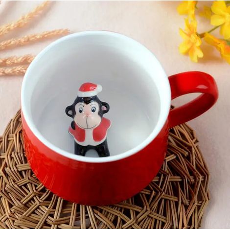 Tasse De Noël - Tasse En Céramique À Motif 3D Bonhomme De Neige Père Noël - Pour Café Petit-Déjeuner Chocolat Chaud - Lot De 1