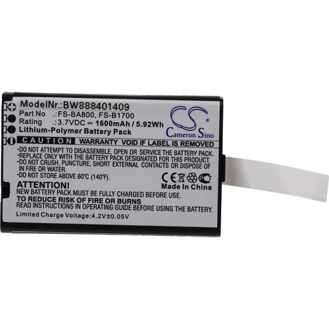 vhbw Akku kompatibel mit Flysky FS-iT4, FS-iT4S Modellbau (1.600mAh, 3,7V, Li-Polymer)