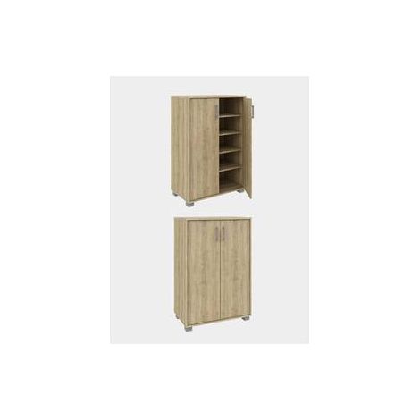 Mobile armadio 2 ante 4 ripiani arredo casa,bagno,camera,soggiorno 60x35x90 - COLORE: MARRONE