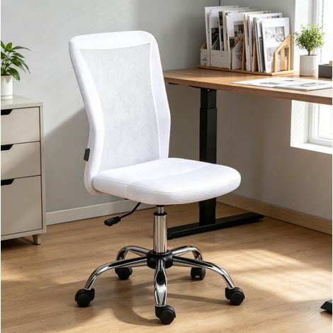 Sedia da ufficio ergonomica 43x58x90-100 cm in rete bianca regolabile in altezza - CHICFURN (1/5)