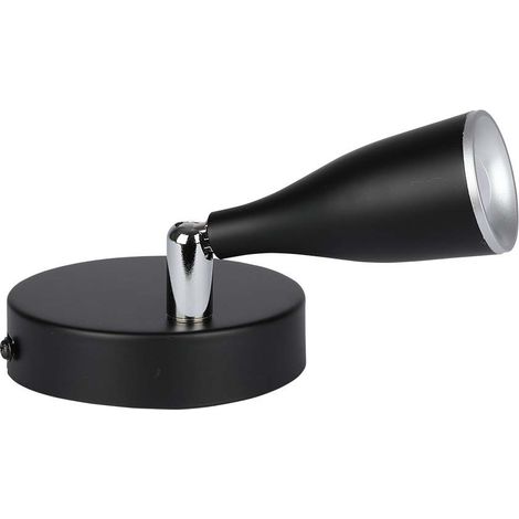 Spot mural LED V-TAC 4,5W avec tête orientable, Couleur Noir 4000K IP20 218265 (1/5)