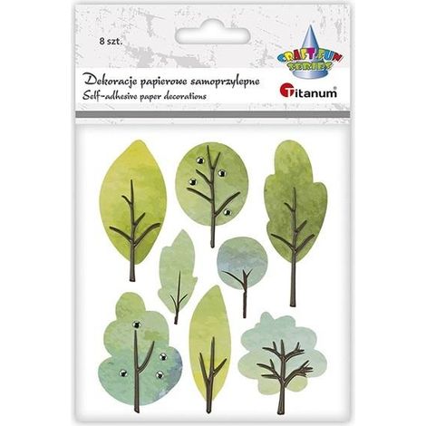 Autocollants en papier 3D en forme d'arbre (8 pièces)