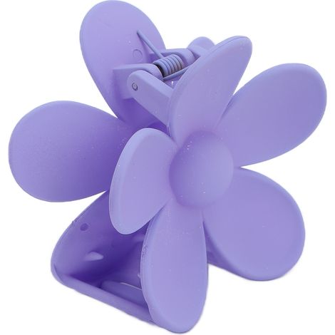 Épingle à cheveux fleur en plastique, clip mâchoire double verrouillage antidérapant, accessoire coiffure violet clair, lot de 2, pour femme et fille. (1/5)