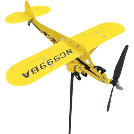 Girouette d'avion, décoration de jardin de Cour, jaune citron, 35  30cm