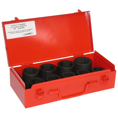 Lacme - Coffret 9 douilles 3/4 pro/ind