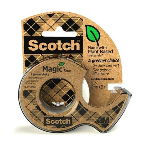 3M 7100082821 nastro adesivo Adatto per uso interno 20 m Trasparente (Tape disp. + 1 rl. tape miljø 19mmx20m)