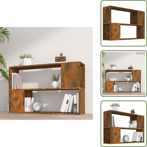 Libreria con mensole - vidaXL Libreria Rovere Fumo 100x24x63 cm in Legno Multistrato - Libreria in legno