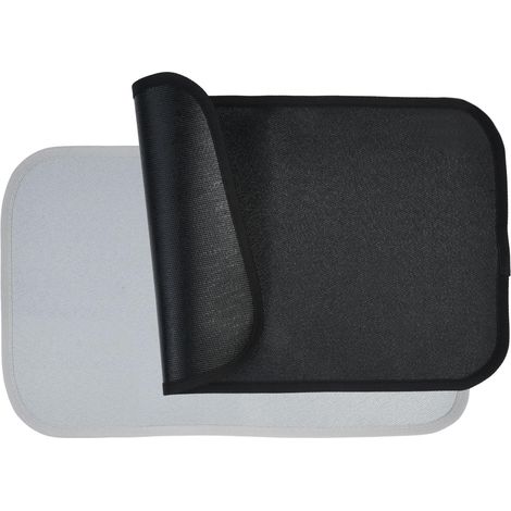 2 Pièces Protecteur De Chaleur 48  30cm, Tapis Résistant À La Chaleur Tapis En Silicone Résistant Au Feu, Tapis D'isolation Protection Air Fryer Pour Four, Micro-Ondes (Noir + Gris) (1/5)
