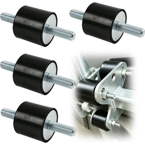 Lot de 4 silent bloc M8 amortisseur caoutchouc cylindrique 30x30mm noir (1/5)