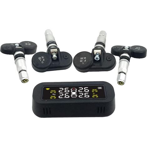 Car Tire Pressure Monitoring with 4 Hidden Sensors Wireless Solar Tire Pressure Monitoring System Integrated TPMS (1/5)