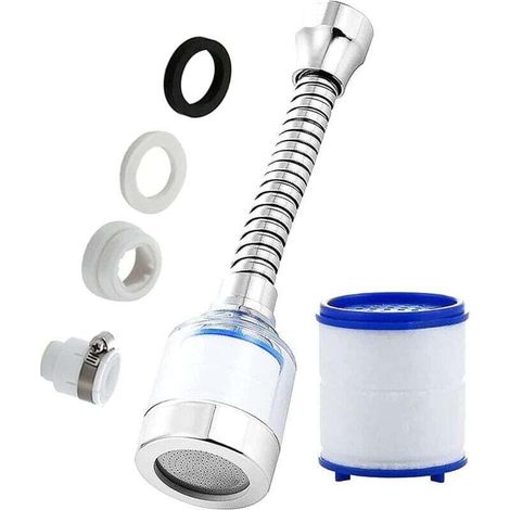 Rubinetto da cucina con declorazione, purificazione dell'acqua, alta pressione, aumento della pressione dell'acqua, risparmio idrico, doccia schiumogena, rubinetto a tenuta stagna, rotazione a 360°, f (1/4)