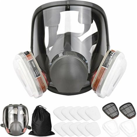 16 in 1 Full Face Mask Silicone Full Face Mask + Filter Box Cotton Filter 7pcs Set (1/5)