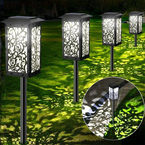 Lampada solare a proiezione da terra, lampada da giardino, lampada pieghevole da esterno, lampada decorativa impermeabile a quattro colori (1/5)