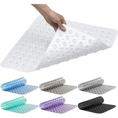 Duschmatte, rutschfestes PVC, starke Saugnäpfe, schimmelresistent, schnelle Wasserableitung, für Badezimmer (1/5)