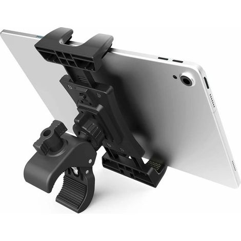 Support de tablette rotatif – 360° – Pince – Poussette, vélo, fitness – Noir (1/5)