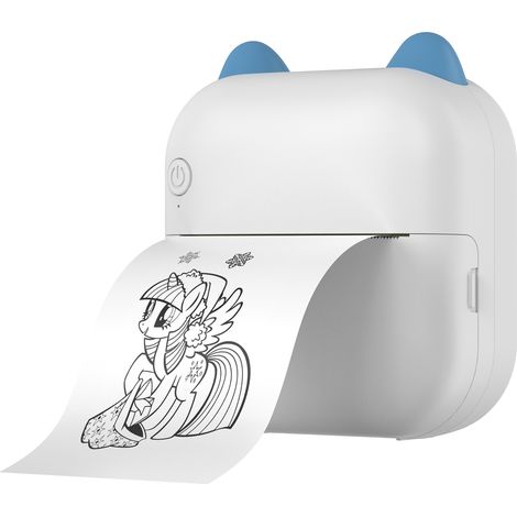 Imprimante thermique mini portable multifonction créateur d'étiquettes autocollantes impression photo instantanée sans encre Bluetooth smartphone 6 rouleaux papier 57mm iOS Android mémo note label enf (1/2)