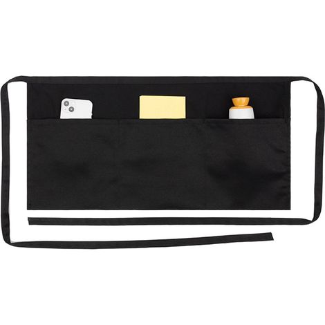 Tablier de serveur - Tablier de cuisine à 3 poches - Tablier de bar imperméable - Imperméable et oléofuge - Demi-tablier unisexe pour restaurant - Tablier de serveuse - Tabliers de serveur noirs - Tab (1/5)