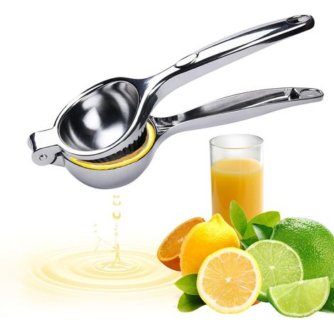 Spremiagrumi manuale di alta qualità in lega di zinco cromato lucido - Grande spremiagrumi manuale per cucina, bar, ristorante, sicuro e durevole, anti-caustico